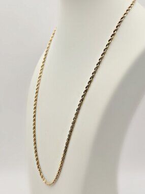 Vintage Danecraft Gold Over Sterling Silver Rope Chain Necklace 18" | Minimalist